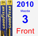 Front Wiper Blade Pack for 2010 Mazda 3 - Premium