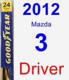 Driver Wiper Blade for 2012 Mazda 3 - Premium