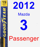 Passenger Wiper Blade for 2012 Mazda 3 - Premium