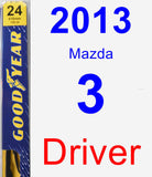 Driver Wiper Blade for 2013 Mazda 3 - Premium