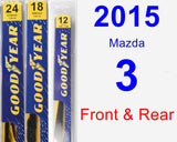 Front & Rear Wiper Blade Pack for 2015 Mazda 3 - Premium