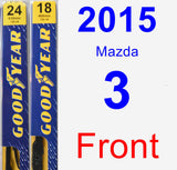 Front Wiper Blade Pack for 2015 Mazda 3 - Premium