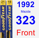 Front Wiper Blade Pack for 1992 Mazda 323 - Premium
