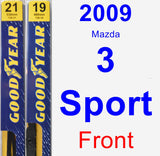 Front Wiper Blade Pack for 2009 Mazda 3 Sport - Premium