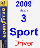 Driver Wiper Blade for 2009 Mazda 3 Sport - Premium
