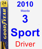 Driver Wiper Blade for 2010 Mazda 3 Sport - Premium