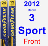 Front Wiper Blade Pack for 2012 Mazda 3 Sport - Premium