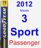 Passenger Wiper Blade for 2012 Mazda 3 Sport - Premium