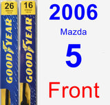 Front Wiper Blade Pack for 2006 Mazda 5 - Premium