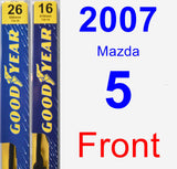 Front Wiper Blade Pack for 2007 Mazda 5 - Premium
