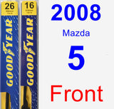 Front Wiper Blade Pack for 2008 Mazda 5 - Premium