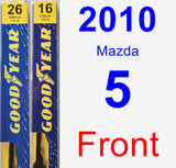 Front Wiper Blade Pack for 2010 Mazda 5 - Premium