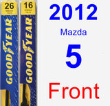Front Wiper Blade Pack for 2012 Mazda 5 - Premium