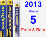 Front & Rear Wiper Blade Pack for 2013 Mazda 5 - Premium