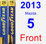 Front Wiper Blade Pack for 2013 Mazda 5 - Premium