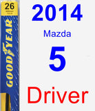 Driver Wiper Blade for 2014 Mazda 5 - Premium