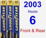Front & Rear Wiper Blade Pack for 2003 Mazda 6 - Premium