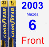 Front Wiper Blade Pack for 2003 Mazda 6 - Premium