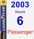 Passenger Wiper Blade for 2003 Mazda 6 - Premium