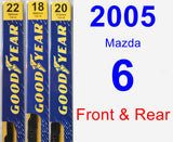 Front & Rear Wiper Blade Pack for 2005 Mazda 6 - Premium