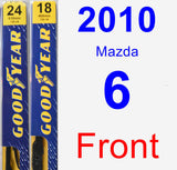 Front Wiper Blade Pack for 2010 Mazda 6 - Premium