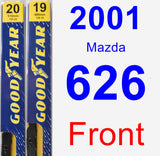 Front Wiper Blade Pack for 2001 Mazda 626 - Premium