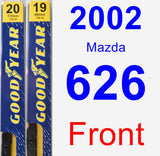 Front Wiper Blade Pack for 2002 Mazda 626 - Premium