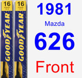 Front Wiper Blade Pack for 1981 Mazda 626 - Premium