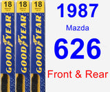 Front & Rear Wiper Blade Pack for 1987 Mazda 626 - Premium