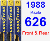 Front & Rear Wiper Blade Pack for 1988 Mazda 626 - Premium