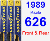 Front & Rear Wiper Blade Pack for 1989 Mazda 626 - Premium