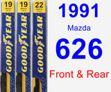 Front & Rear Wiper Blade Pack for 1991 Mazda 626 - Premium