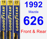 Front & Rear Wiper Blade Pack for 1992 Mazda 626 - Premium