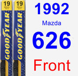 Front Wiper Blade Pack for 1992 Mazda 626 - Premium