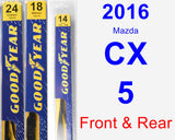 Front & Rear Wiper Blade Pack for 2016 Mazda CX-5 - Premium