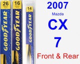 Front & Rear Wiper Blade Pack for 2007 Mazda CX-7 - Premium