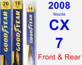 Front & Rear Wiper Blade Pack for 2008 Mazda CX-7 - Premium