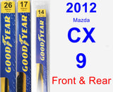 Front & Rear Wiper Blade Pack for 2012 Mazda CX-9 - Premium