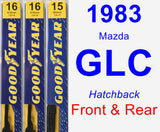 Front & Rear Wiper Blade Pack for 1983 Mazda GLC - Premium