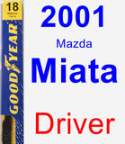 Driver Wiper Blade for 2001 Mazda Miata - Premium