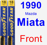 Front Wiper Blade Pack for 1990 Mazda Miata - Premium