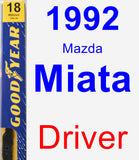 Driver Wiper Blade for 1992 Mazda Miata - Premium