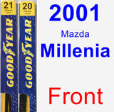 Front Wiper Blade Pack for 2001 Mazda Millenia - Premium