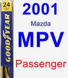Passenger Wiper Blade for 2001 Mazda MPV - Premium