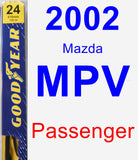 Passenger Wiper Blade for 2002 Mazda MPV - Premium