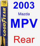 Rear Wiper Blade for 2003 Mazda MPV - Premium