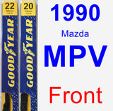 Front Wiper Blade Pack for 1990 Mazda MPV - Premium