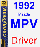 Driver Wiper Blade for 1992 Mazda MPV - Premium