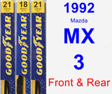 Front & Rear Wiper Blade Pack for 1992 Mazda MX-3 - Premium
