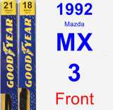 Front Wiper Blade Pack for 1992 Mazda MX-3 - Premium